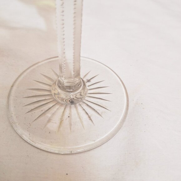 Vintage Hock Wine Glass Cut to Clear Green Peridot /Lime 7 ½”. - Picture 2 of 6